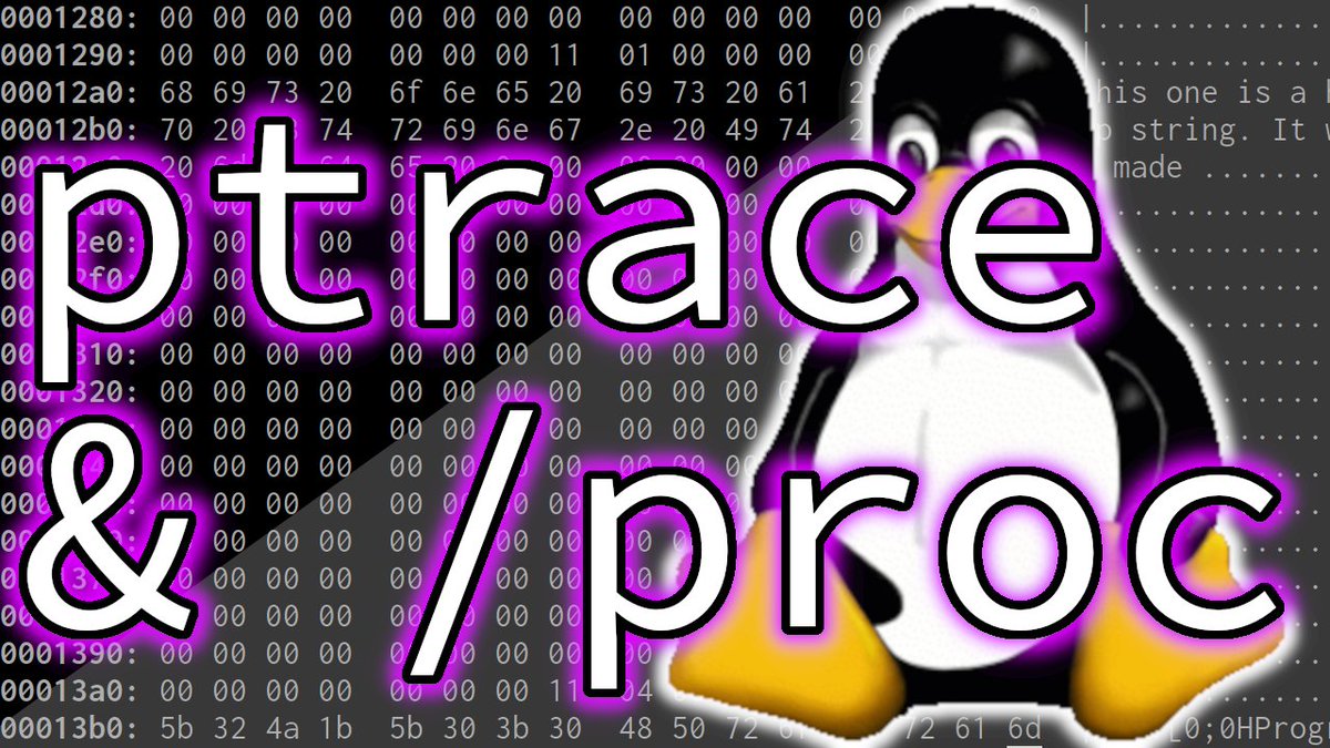 lowbyteprod's tweet image. Today we&apos;re diving into Linux internals - figuring out how to dump memory from another process!

We talk about the why the /proc filesystem is so cool, as well as the ptrace system call, and end up building our own program to peek into private processes!

youtube.com/watch?v=0ihChI…