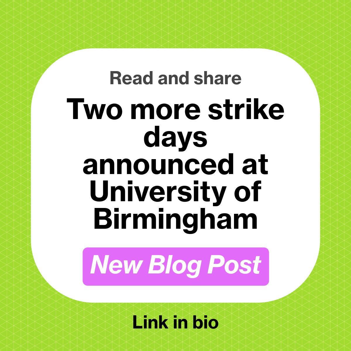 BhamUniUnison's tweet photo. We've written a new blog announcing two more days of strike action, including a brief recap of the dispute, common questions answered and what you can do to help, read and share! [img: graphic with blog title] https://t.co/6xjem55fF8