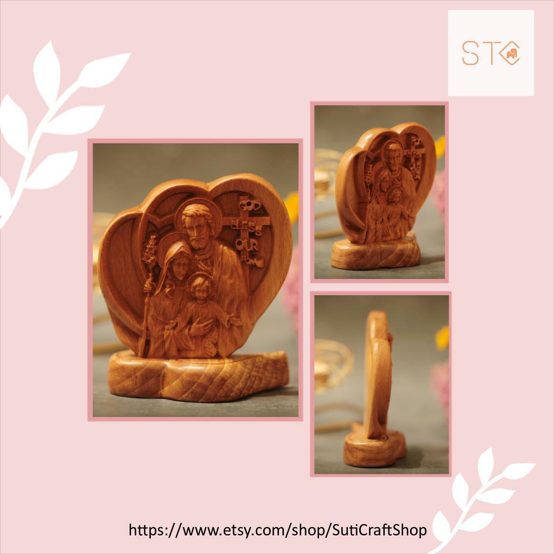 Awesome! Amazing! Our latest arrival. Holy Family Desktop Figurine, Catholic Statue, Wooden Religious Gifts,Handmade Gift, New Home Gift,Home Decor, Christian Gifts, Wood Art at $59.90. 
suticraftshop.etsy.com/listing/154385…
#ChristianGift #HolyFamilyStatue