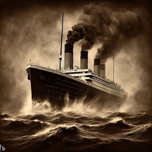 AI__picture's tweet photo. The moment of the Titanic’s sinking https://t.co/m0VR7FGGNN