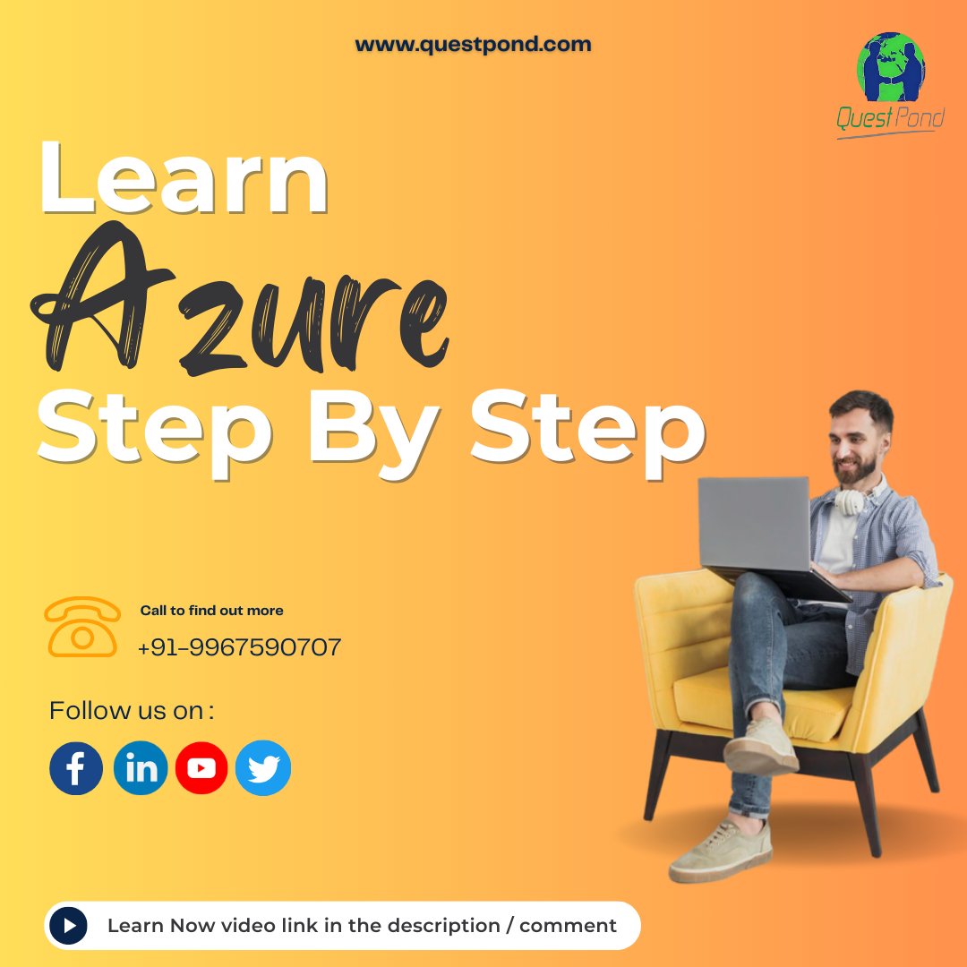 questpond's tweet image. ⭐ Kick start your journey with our Learn Azure step by step course
🔗 Link : youtu.be/wdUK7bCMXqs
.
.
.
#azure #stepbysteplearning #learnfromscratch