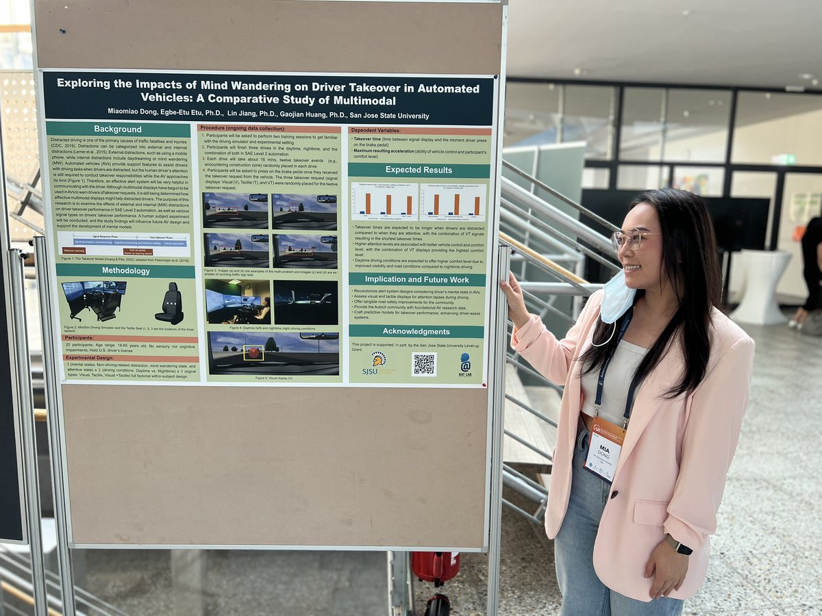 Graduate student Miaomiao Dong presented a poster at the 15th AutoUI conference in Ingolstadt, Germany in September, 2023.