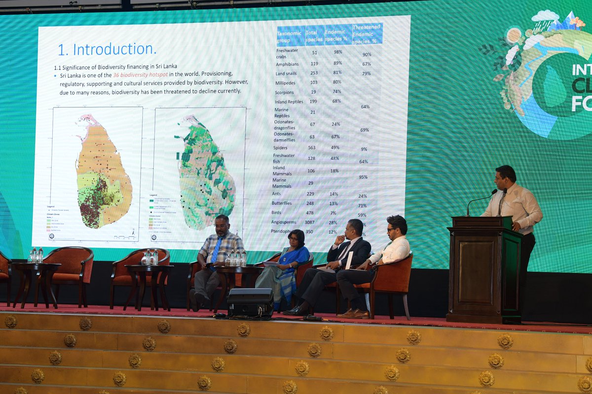 UNDPSriLanka's tweet photo. @Min_of_Env_SL @UNDP @UNDPasiapac @UNSriLanka @UNDPClimate Adding to the conversation, @Ramithalak, National Project Coordinator, @UNDPbiofin from @UNDP #SriLanka explored synergies available for climate financing & biodiversity financing to work together in credit markets.
#ClimateChangeForum #SriLanka https://t.co/Tcx1Bn0y1D