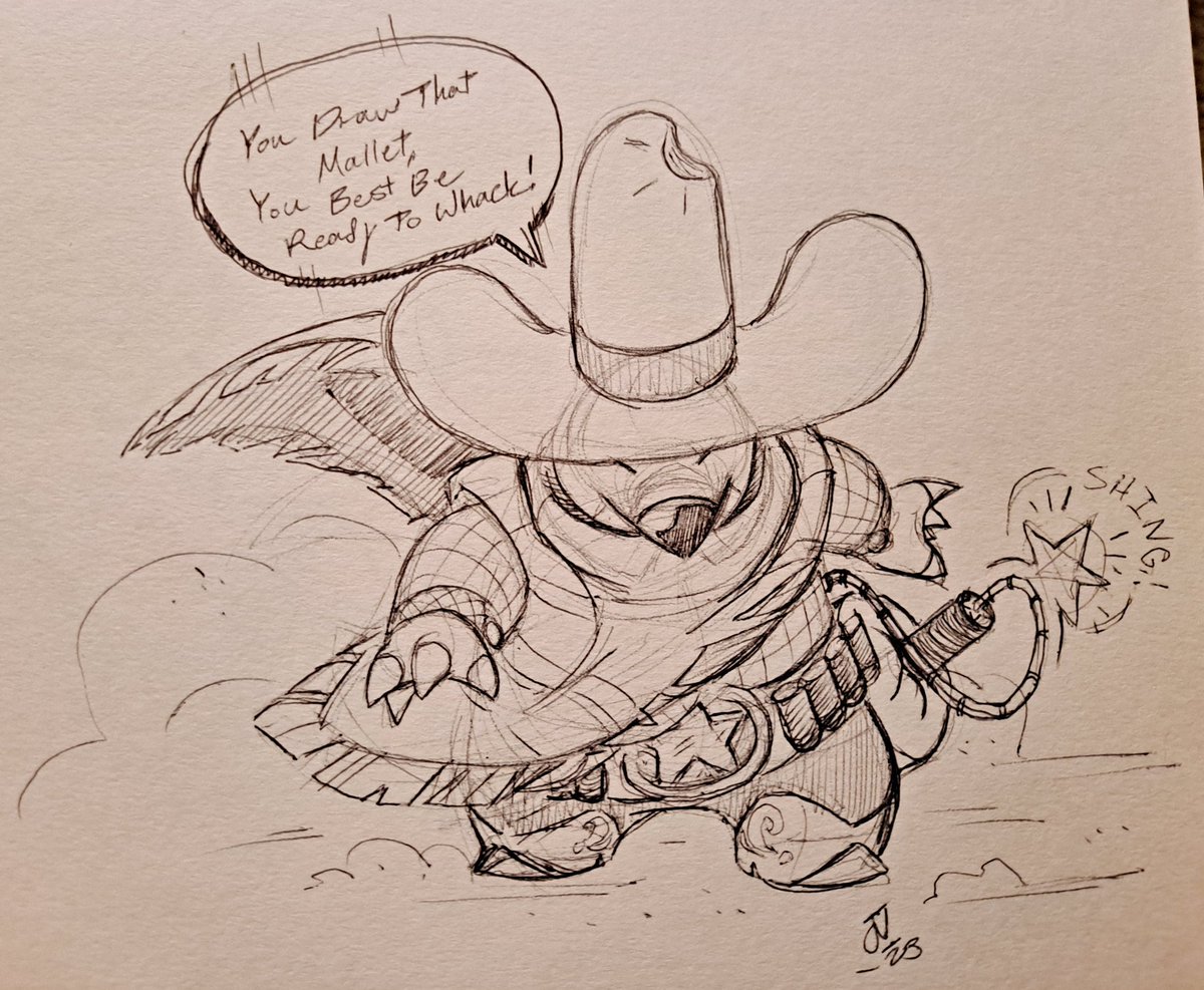the_varvs's tweet image. Had a funny idea with @tylerrichlen about a quickdraw whac-a-mole game that should be! His name is Whacka, and he's a rootin tootin whacker!

#quickdrive #whacamole #whacka #mole #cowboy #2023 #doodles #thevarvs #varvir #rivrav #ghosttoast