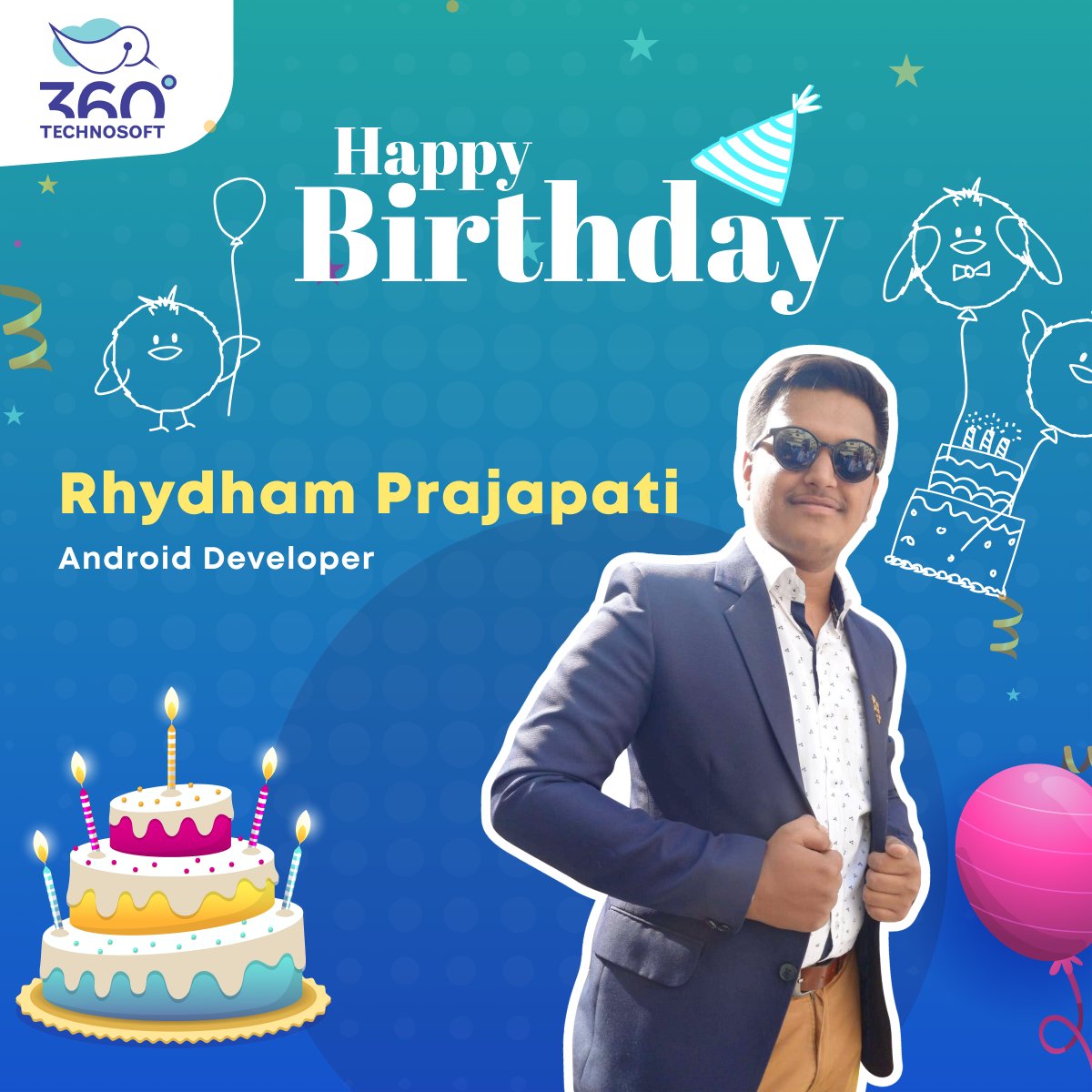 360technosoft's tweet image. 🎉 Join us in Wishing a Happy Birthday to our Exceptional Android Developer, Rydhham Prajapati 🎂🎈 Your code brings joy to our projects, and today, we celebrate you! 🚀🎁.

#HappyBirthday #Birthdaywishes