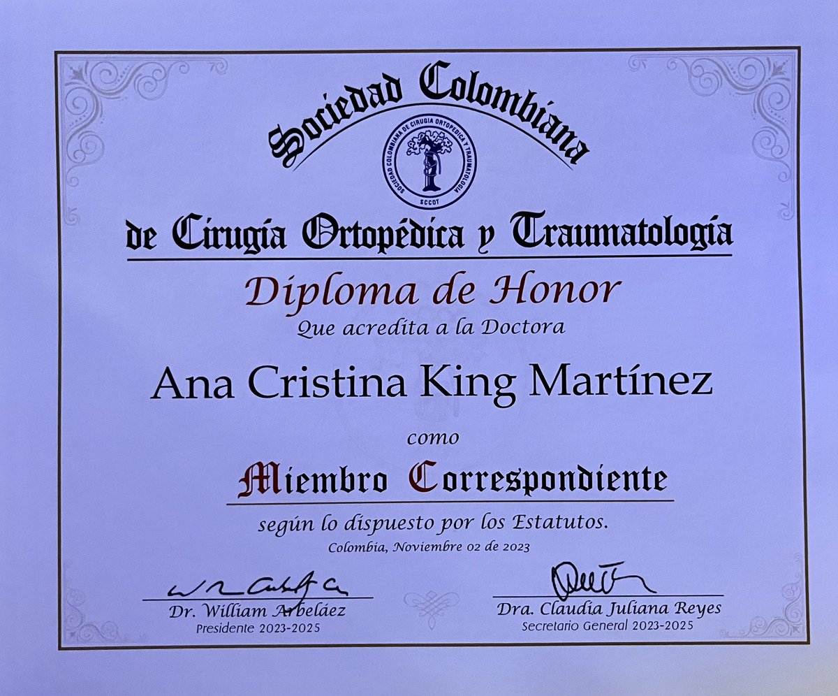 kingortopedia1's tweet photo. Felicidades a la Dra King Martinez por su participación en el Congreso Latinoamericano de Cirugía de Pie (FLAMECIPP) https://t.co/5zhTPPqw17