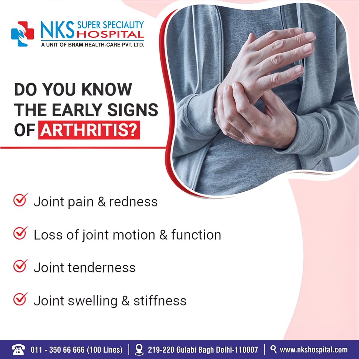 nkshospital's tweet image. Do you know the early signs of Arthritis? #arthritis #arthritispain #arthritisawareness
