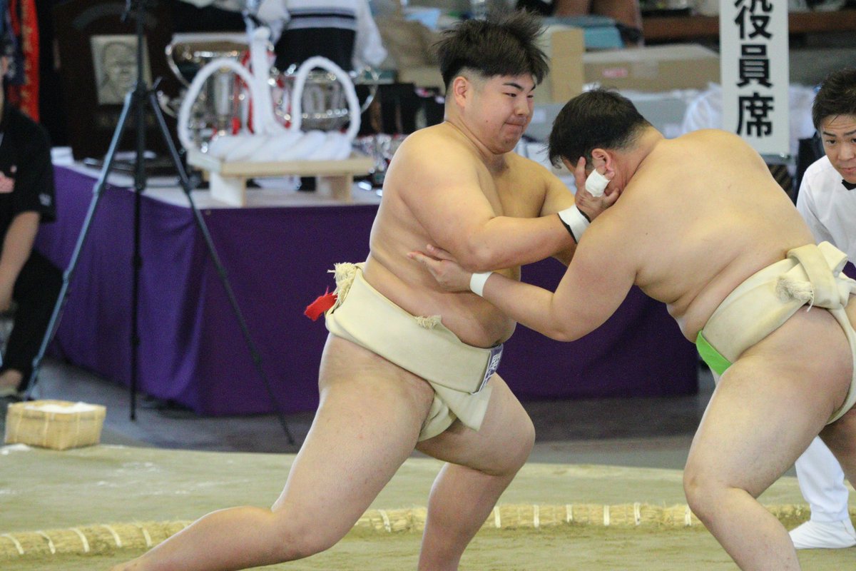 kanspo's tweet image. 【相撲】第101回全国学生相撲選手権大会／於・大浜公園相撲場
　
［２回戦］
◯大角　突き倒し
［３回戦］
◯大角　押し出し
［４回戦］
◯大角　突き出し

第２次トーナメント進出！