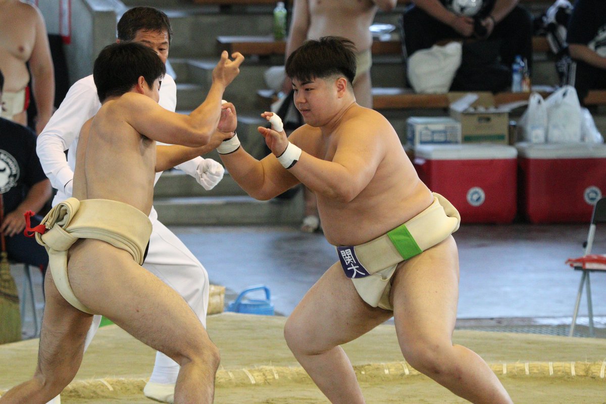 kanspo's tweet image. 【相撲】第101回全国学生相撲選手権大会／於・大浜公園相撲場
　
［２回戦］
◯大角　突き倒し
［３回戦］
◯大角　押し出し
［４回戦］
◯大角　突き出し

第２次トーナメント進出！