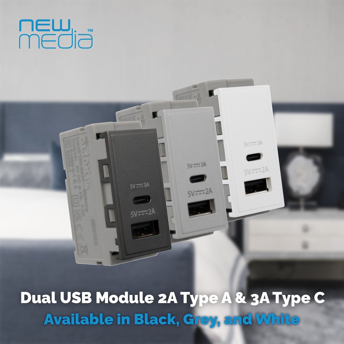 ClickScolmore's tweet image. The New Media Type A &amp;amp; C modules can be easily added to existing Click modular wiring accessories to modernise them instantly.

Find out more 📝 scolmore.com/news/scolmore-…

#ClickScolmore #USB #USBA #USBC #Modular