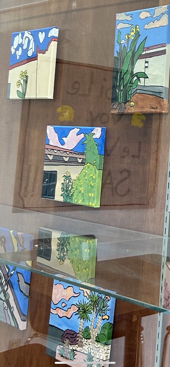 Intro to painting class analyzed art of local artist and attorney: @gabaldonart 
Students took pictures of our campus in a different perspective that shows the beauty of our school. -Shoutout to our maintenance dept. !! 
#SanEliArt #SEISDPassionPeoplePurpose