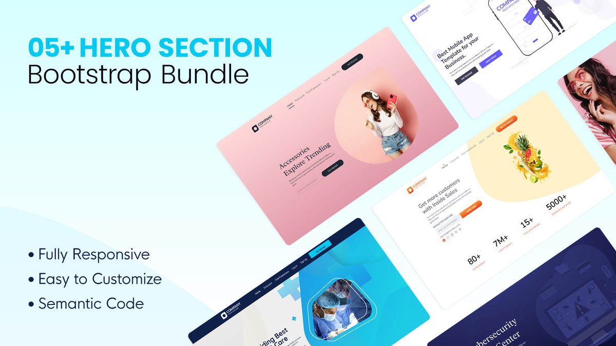 DesignToCodes's tweet photo. Best 5 Free Bootstrap Hero Template | Website Hero Section

👉 https://t.co/XTerjw8ef6

#Best #HeroSection #Website
#FreeBootstrap #BootstrapUIKit
#HeroTemplate #BootstrapHeroTemplate
#WebsiteHeroSection #HTMLHeroSection https://t.co/sNb6me07og
