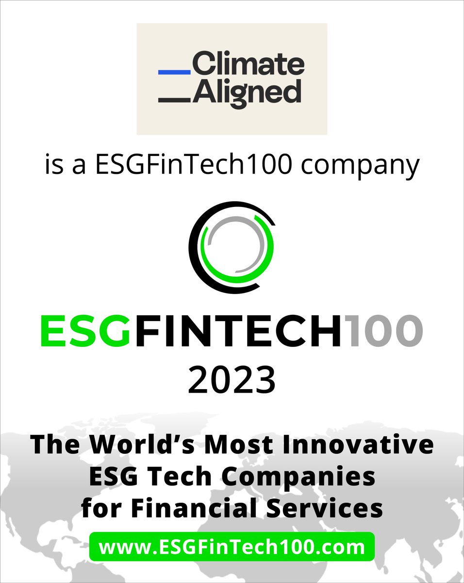 arctal_ai's tweet photo. New ESGFintech100 list for 2023 from @FintechGlobal. Spotlight on "world’s most innovative tech solutions that are helping the financial sector tackle climate risk &amp; sustainability." Very pleased that @climatealigned made the list. https://t.co/0OTHUtZ5Xf #climatealigned https://t.co/zyAykSUBcT