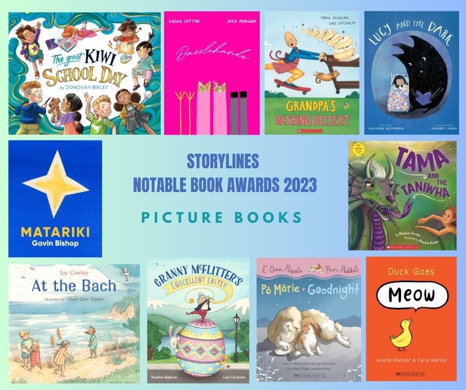 Storylines Notable Book Awards 2023

Our Picture Book list! Congratulations to all our winners.

Full lists available on our website:
storylines.org.nz/awards/storyli…