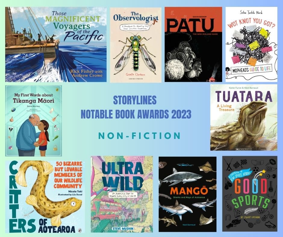 Storylines Notable Book Awards 2023

Our Non-Fiction list! Congratulations to all our winners.

Full lists available on our website:
storylines.org.nz/awards/storyli…