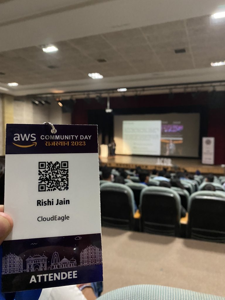 rishijaindev's tweet photo. I am here at AWS Community Day Rajasthan 2023 !!🫰🫰 @awsugjaipur 

#ACD2023 #CommunityDay https://t.co/l31hxDYoIA