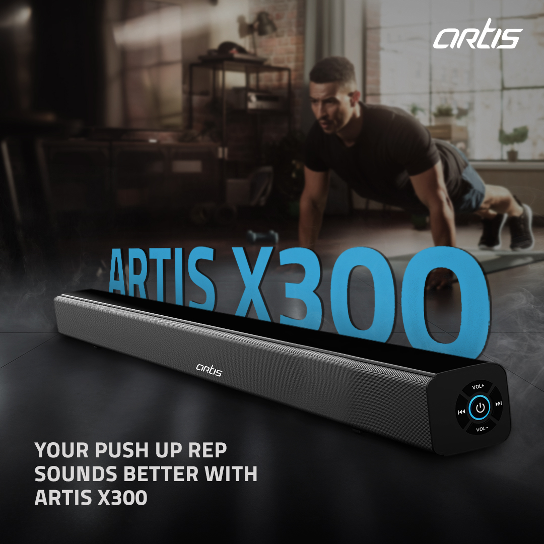 Time to upgrade your home workout and make every fitness routine sound better Artis.

#Artis #Speakers #SpeakerSystem #Music #SoundsBetter #LoveYourSound #MusicSpeaker ​#SoundBar #X300 #Workout #Fitness