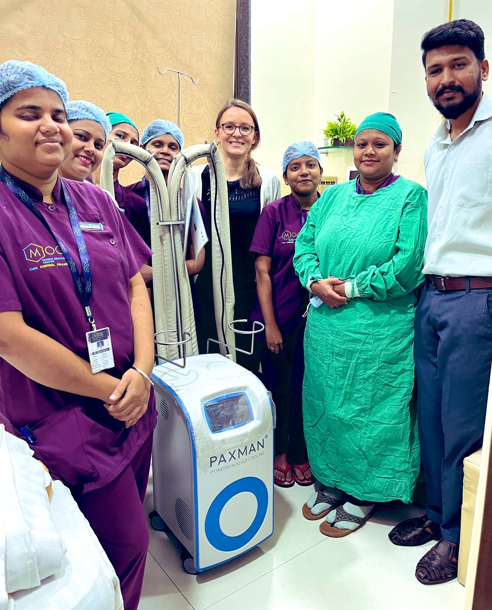 AnnaChmaro's tweet image. Early morning visit to @IndiaOncocare. Your dedication to @scalpcooling is unquestionable, 70% efficacy rate across the board shows you have mastered #coldcapping . Thank you for your dedication to #cancer patients in #Mumbai
#ChangingTheFaceOfCancer