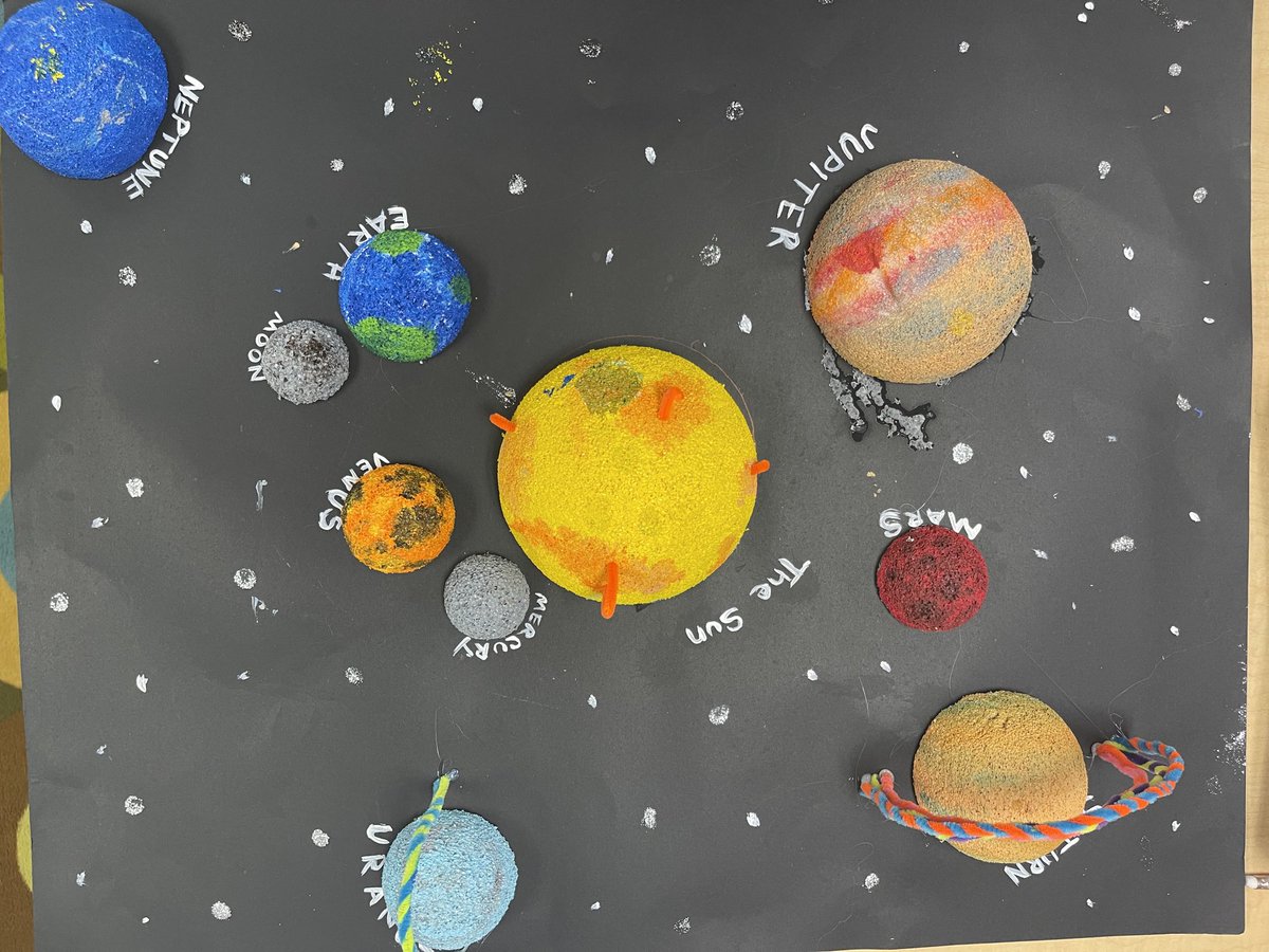 EdithCalvert123's tweet photo. My kiddos Solar System Projects.  They are Out of this World!!! ⁦@GreensptES_AISD⁩ ⁦@tyvettesmith⁩ https://t.co/jz7Ck2gvJz