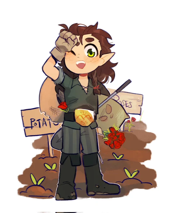 Gardening Ollie with roses for squidleaf, thank you for the donation! #JustRollWithPalestine 