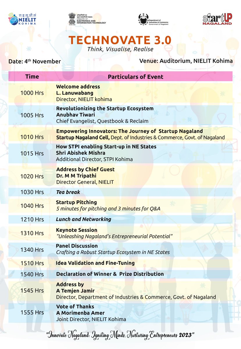 OIC @KohimaStpi in a key note address explained about how @stpiindia enabling start ups in NE states in Technovate 3.0 of @KHM_NIELIT .
@stpiguwahati @arvindtw @Vandana030870