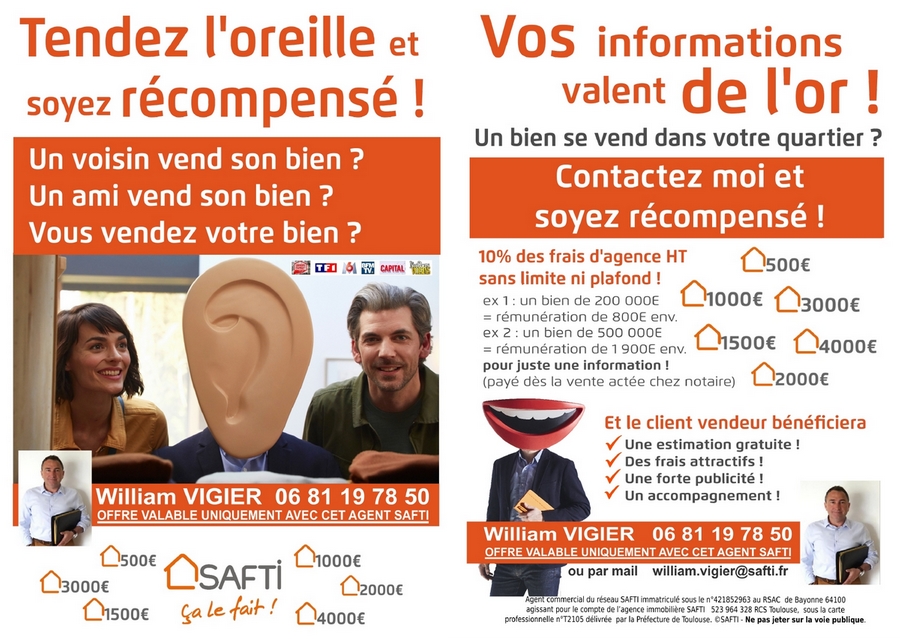 SaftiCoteBasque's tweet photo. Vous connaissez un ami, voisin, famille, ... qui désire vendre son bien, appelez moi et vous serez récompensé pour votre recommandation ! https://t.co/bhlIRMWkIf