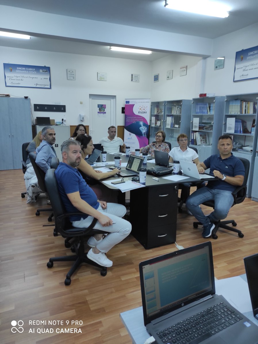 EU2AIProject's tweet image. The last meeting of the EU2AI was held in Cluj, Romania, hosted by CTTT VET School. Quality checks of the AI course curriculum developed with the participation of all partners were completed, tests of the E-Learning platform were carried out and subsequent processes were planned.