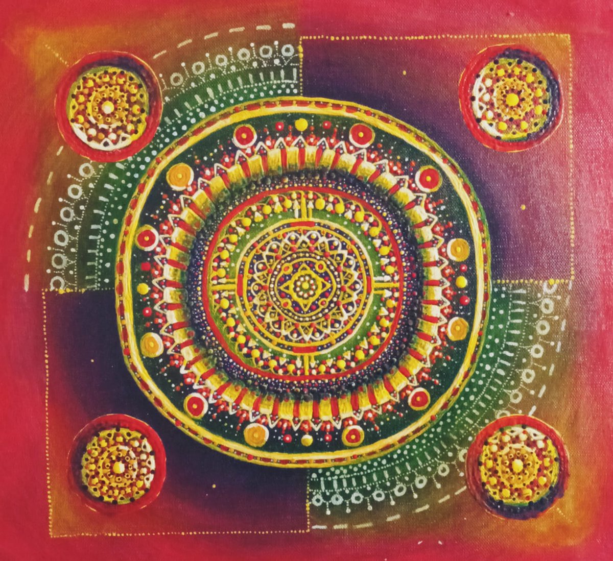I felt like playing with some patterns

#art #acrylicpainting