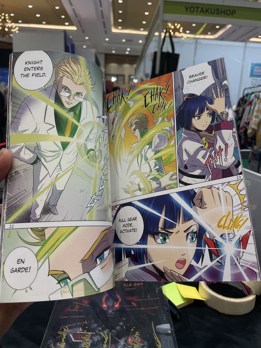 mosmarth's tweet photo. Henshin Hero Rampage! Karya @isyuniarto kamu suka tokusatsu? Ini dia #cergam yang tokusatsu banget, jelas saja, judulnya sudah Henshin! Komik ini dicetak dengan cover mika yang menunjukkan efek brubah! Ukuran a5 full color 40 halaman. Ciamik #indocomiccon https://t.co/yiy5vxDlEE