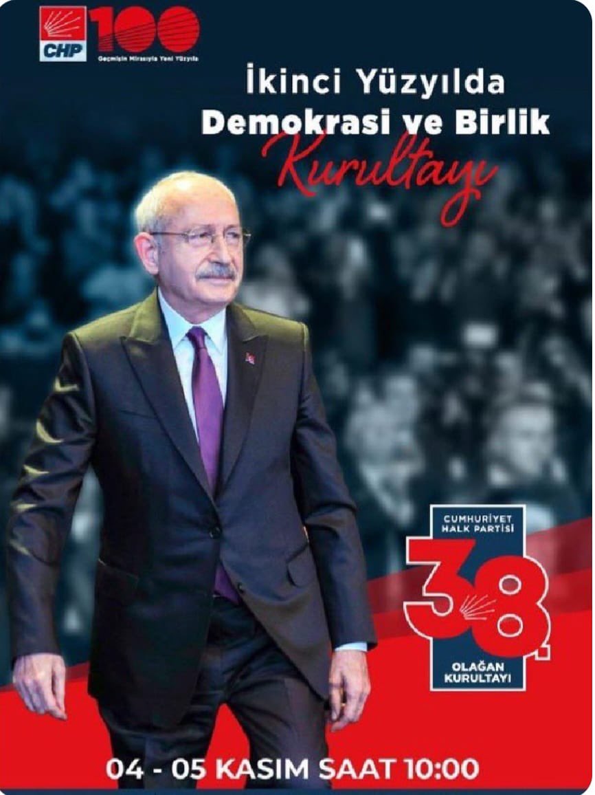 “Cumhuriyet’in Kalesi 
Cumhuriyet Halk Partisidir.”
İkinci Yüzyılda, Demokrasi ve Birlik Kurultayı’ndayız.
"Hak Hukuk Adalet" mücadelesinde yılmadan, yorulmadan yürüyen Genel Başkanımız Sayın #KemalKılıçdaroğlu’nun daima #yanındayım…
<a href="/herkesicinCHP/">CHP 🇹🇷</a> <a href="/kilicdarogluk/">Kemal Kılıçdaroğlu</a>