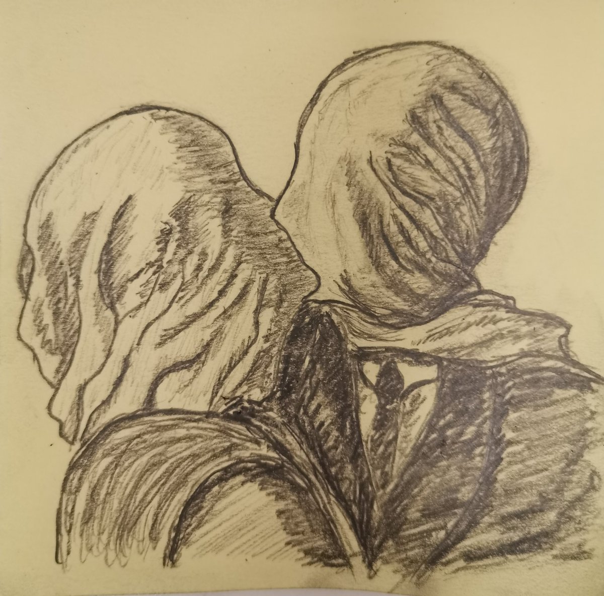 Who are we kissing?

Full collection on instagram.com/little.yellow.…

#arts #artist #littleyellowpaper #postit #drawings #pencilart #sketches #hongkong #hk #lovers #selftaughtartist #rene #renemagritte #magritte #surrealism #kiss #who #love #artlovers #artcollection