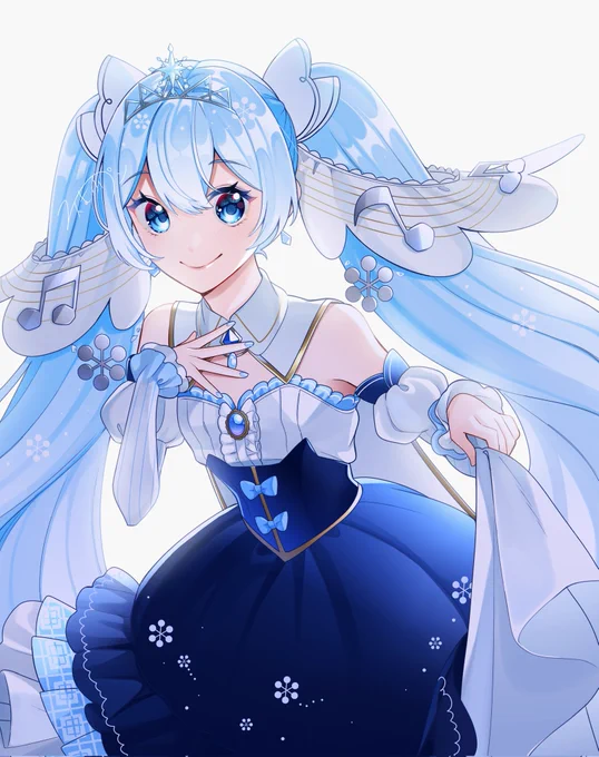 #マスもふ初音ミク強化週間  雪ミク2019 ちなみにこの強化週間ならぬ強化月間、「可愛く描く」「落ち着いて描く」「丁寧に描く」を意識して描いています。