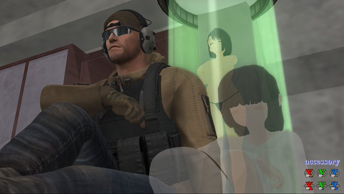 再掲だが一応おねショタ。人類に残された数少ないお姉さん(カプセル休眠中)を守り続けてオッサンになっていたショタと、休眠しながら様子は見ていたおねいさん #いいおねショタの日 