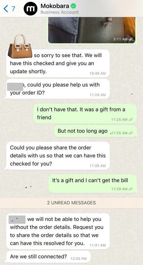 <a href="/my_mokobara/">Mokobara</a> seems like mokobara is not a gifting friendly brand. Post this conversation I definitely won’t suggest or buy from the brand 

#mokobara #Zouk #travelbags #Customercare