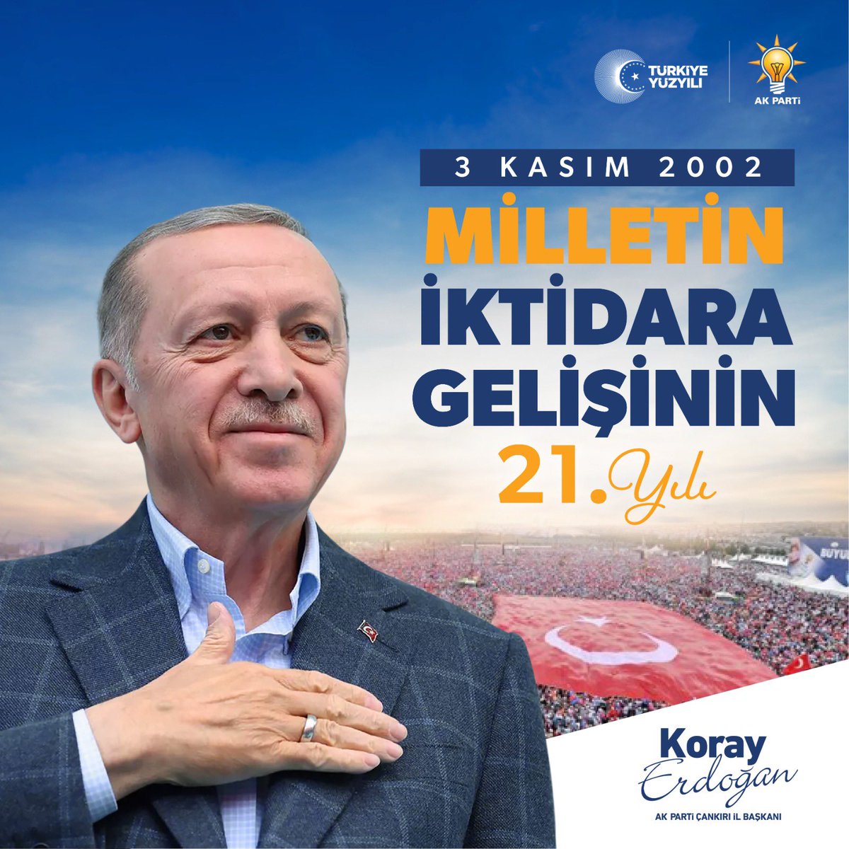 #3Kasım2002 Türkiye'nin miladıdır

“Biz bu millete efendi olmaya değil hizmetkar olmaya geldik.' sözleriyle başlayan ve 21 yıldır millet aşkıyla nice zaferler kazanılan uzun ve güzel bir yol bizimkisi.