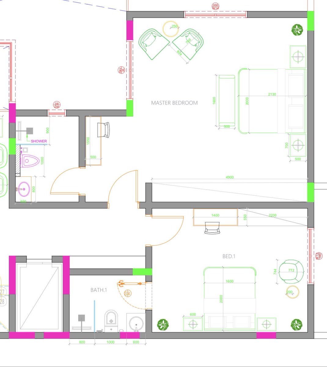 لا ترضى بمخطط بدون توزيع الاثاث . حتى تتاكد من المساحات و انها كافيه لكل الاحتياجات 👌🏻 

#تصميم_داخلي