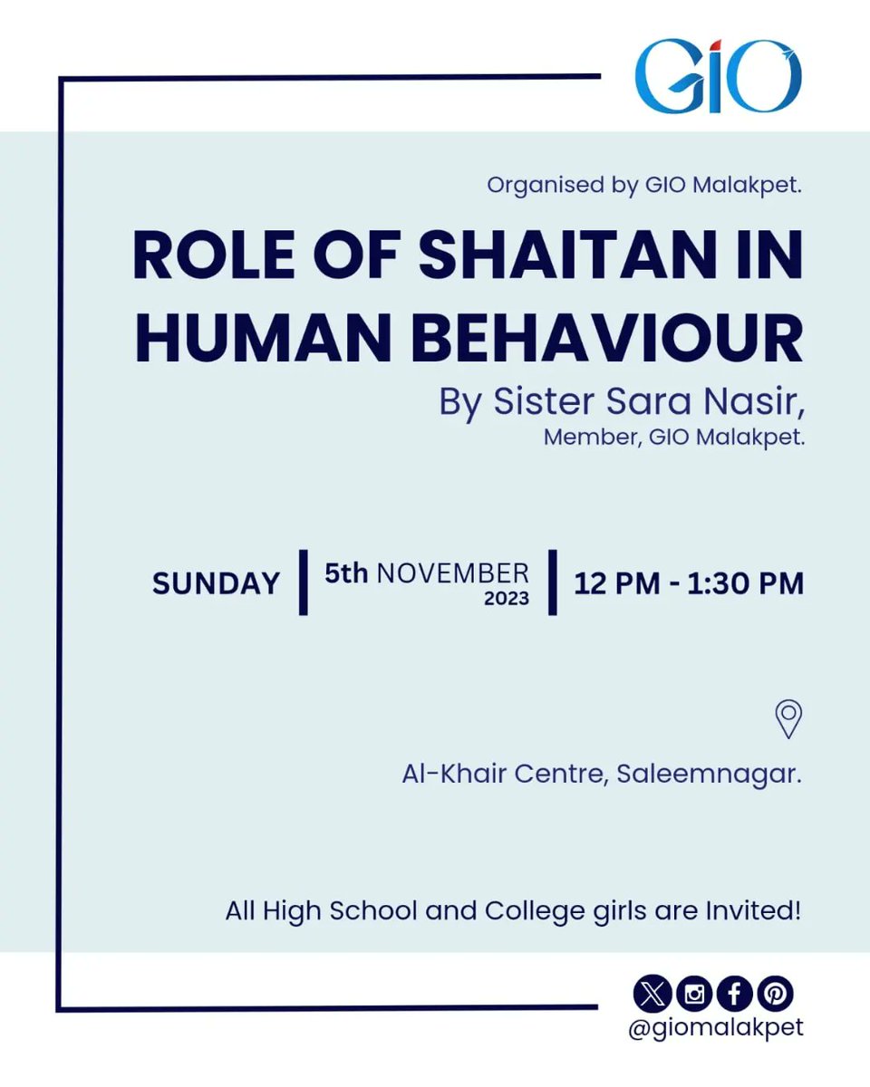 giomalakpet's tweet image. Join us at your nearest center.

#weeklyprogram #gio #girlsislamicorganisation #giomalakpet