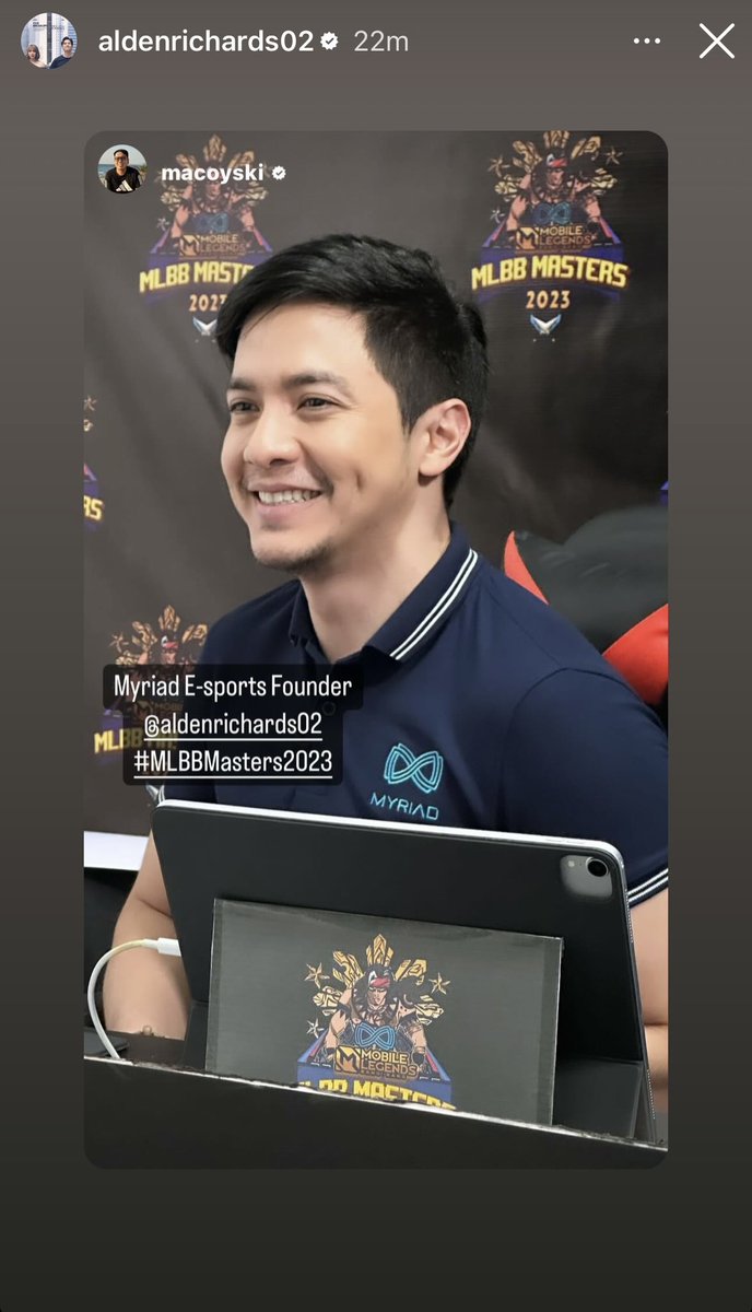 Good afternoon Mr. CEO 😍

#MyriadxMLBBMastersS1
#ALDENRichards 
@aldenrichards02