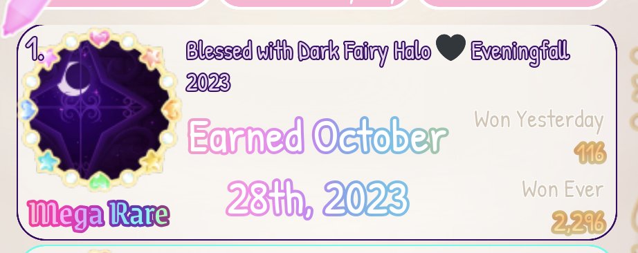 fvriedew's tweet photo. why didn't i get my badge? :( i've won 2 unique halos
also why does it say 163 ppl won solarix yesterday?
#royalehigh #rhsupport #royalehighbugreport #royalehighhalo #royalehighdev #royalehighbug https://t.co/gfkD1nh5Zh