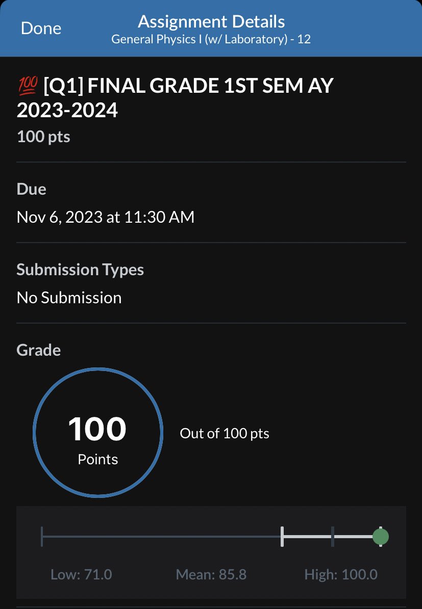 popxco's tweet photo. IS THIS REAL??? MY MF PHYSICS GRADE IS 100???????????? https://t.co/AhNukS3UUe