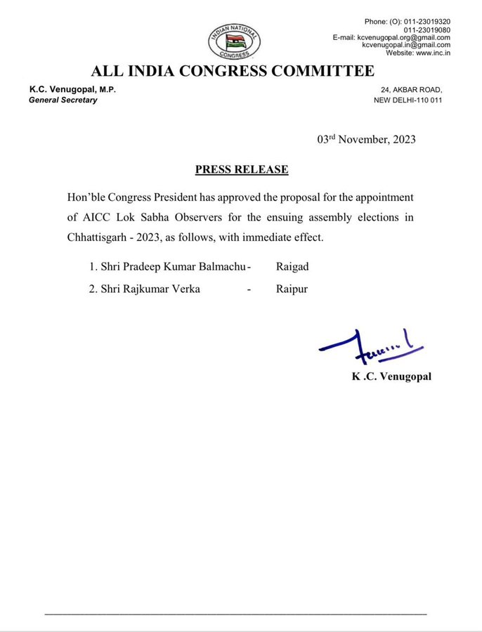 Congress Observer Appointed 