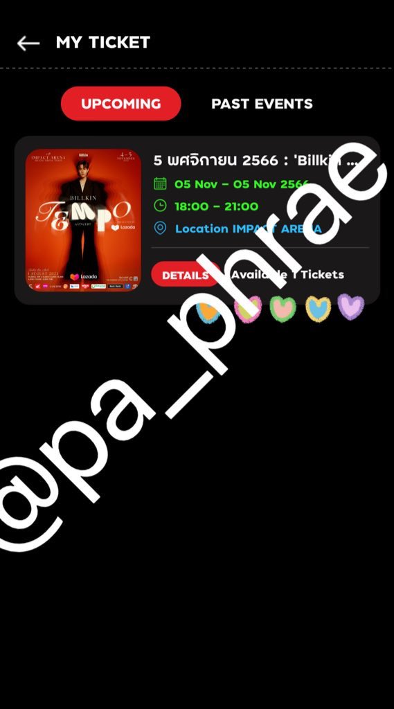 pa_phrae's tweet photo. ขายบัตร2500 วันที่5/11 
ขาย3800ค่ะ ได้มาอัพเหมือนกัน สนใจขอรายละเอียดเพิ่มเติมได้เลยค่ะ
 #BillkinTempoConcert_Ticket https://t.co/shLH8rXvOa