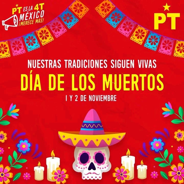 Una tradición llena de color y nostalgia, hoy mantenemos vivo el recuerdo de aquellas y aquellos que ya no están en cuerpo con nosotros. Con ofrendas y adornos celebremos con orgullo el #DiaDeLosMuertos.
#PTesla4T #MéxicoMereceMÁS
#DíaDeMuertos