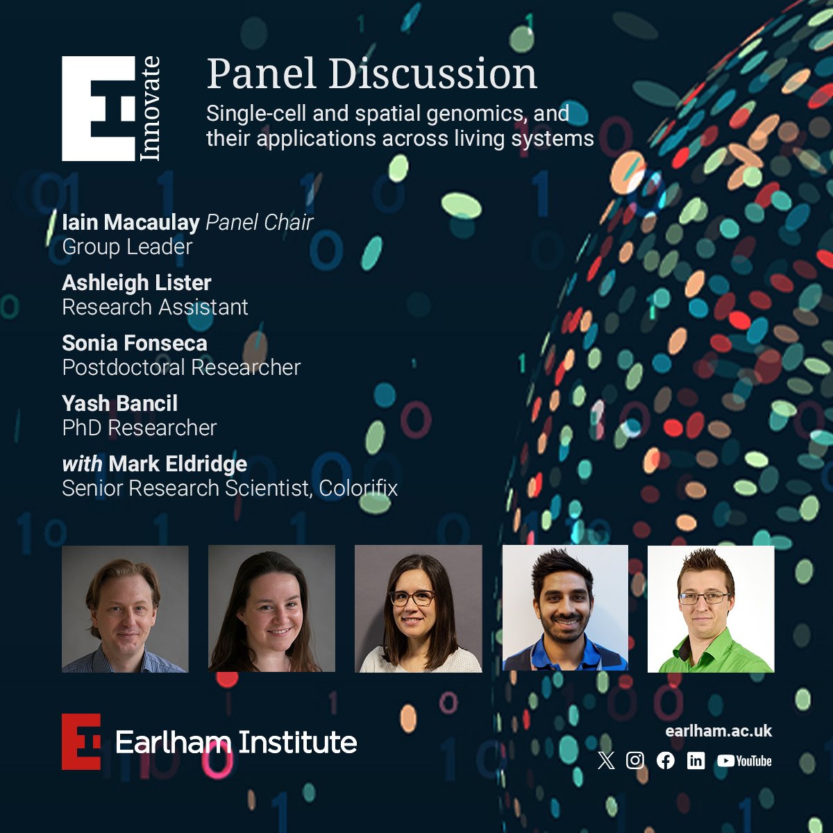 Have you registered for #EIInnovate? Come and discuss the latest applications and opportunities in the #singlecell and #spatial #genomics field across different biological systems. 

⏰ Registration closes 10 November.
okt.to/jPT45o

<a href="/NorwichResearch/">Norwich Research Park</a> <a href="/colorifix/">Colorifix</a>