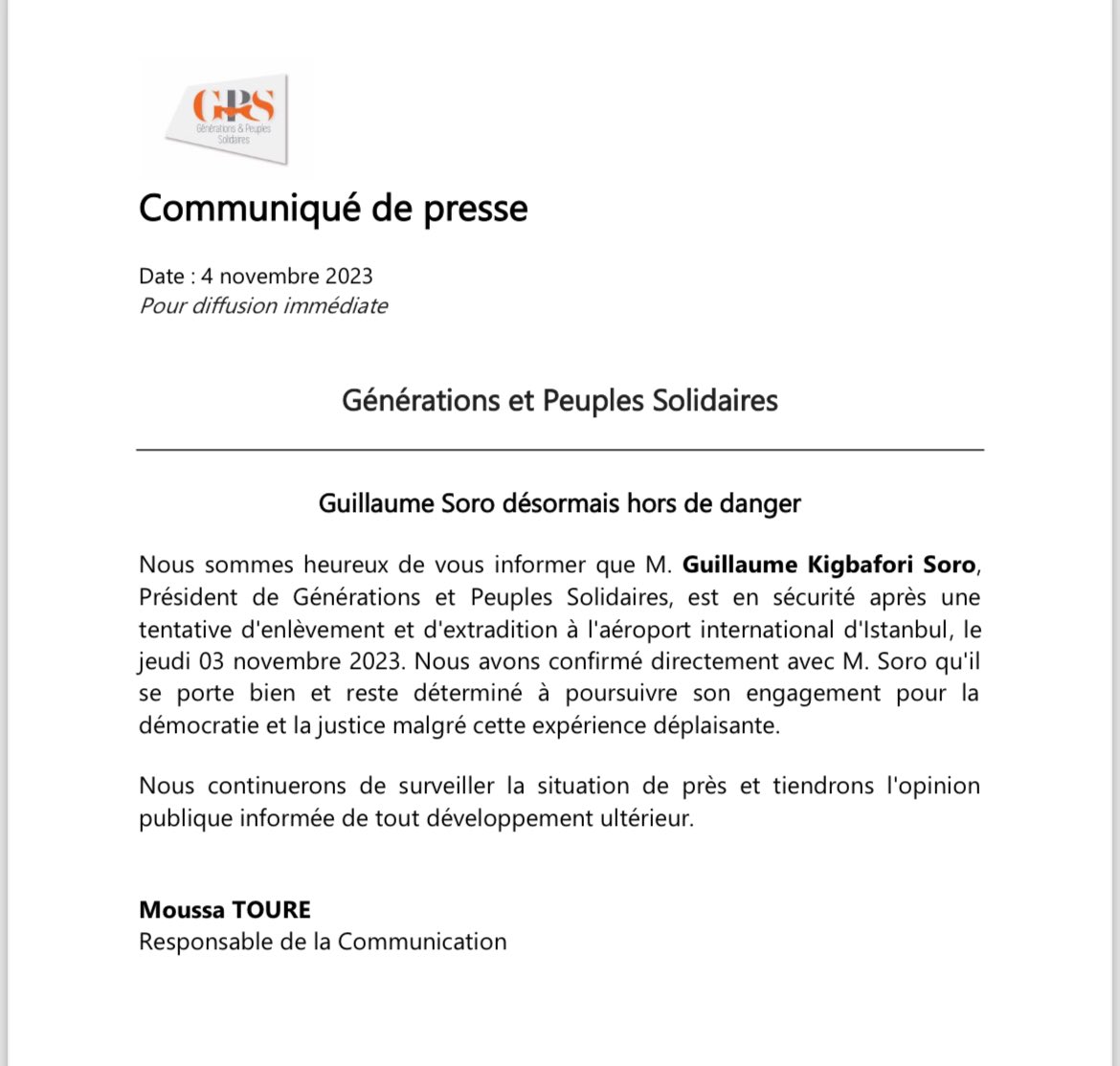Guillaume K. Soro tweet media