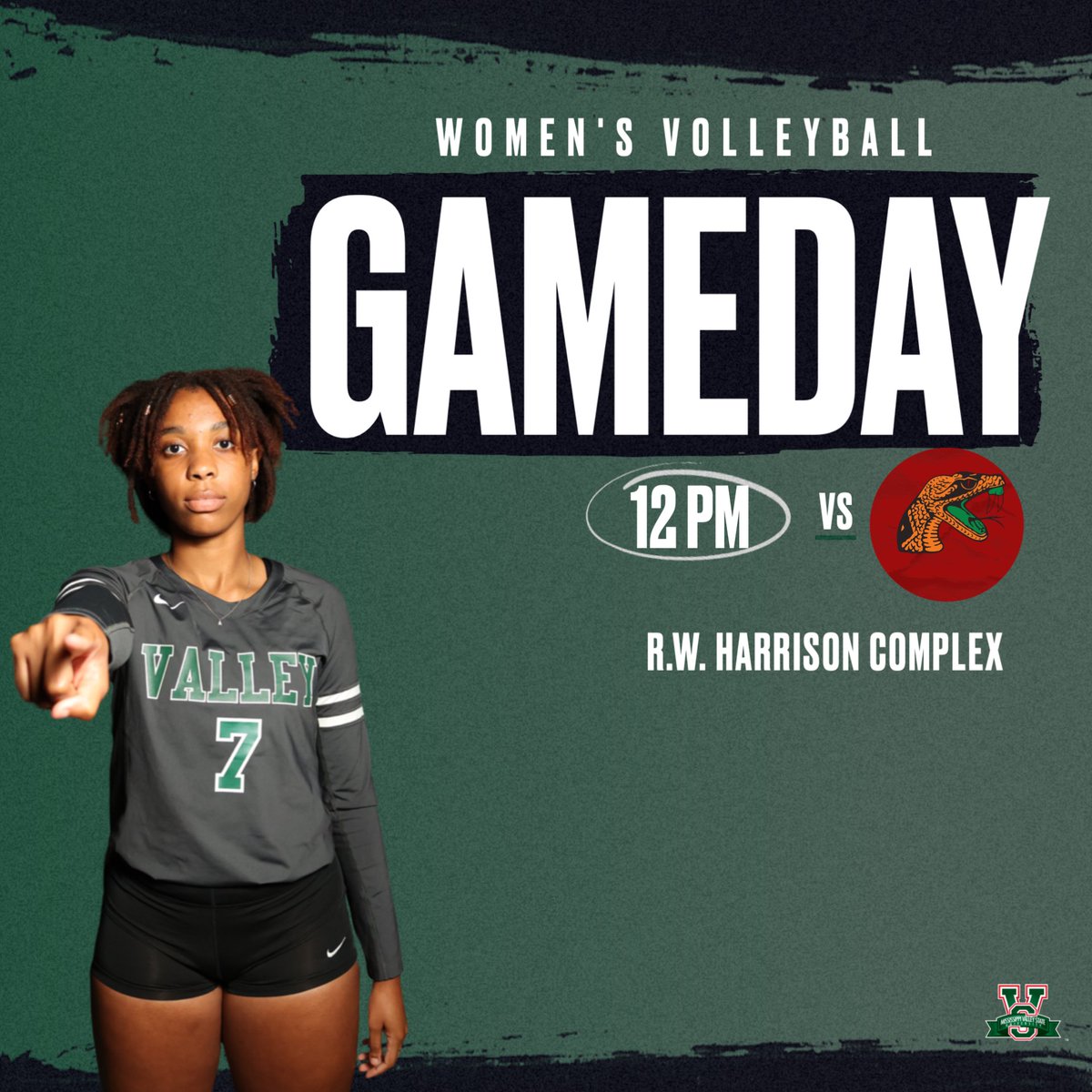 GAMEDAY‼️🏐

🆚: Florida A&amp;M University 
⏰: 12 PM
📍: ITTA BENA, MS
🏟️: R.W. Harrison Complex