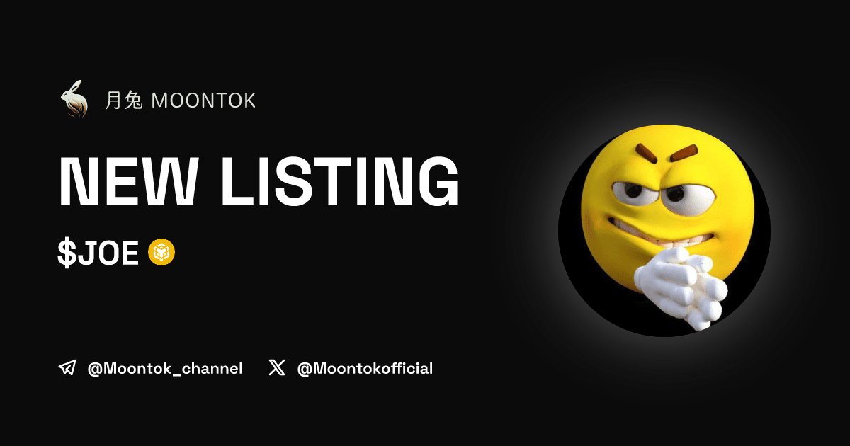 MoontokListing's tweet photo. ⚡ 月兔雷霆 - Moontok Xpress

Joe Coin (JOE)
https://t.co/6zassBLqww

0xb7699287Fd46F2109Cac9E0215263CA84F4AA48b

LIQ: $26,797 | MC: $115,592

#altcoin #memecoins @joecoin_bsc @moontokofficial https://t.co/tpQptISUfO
