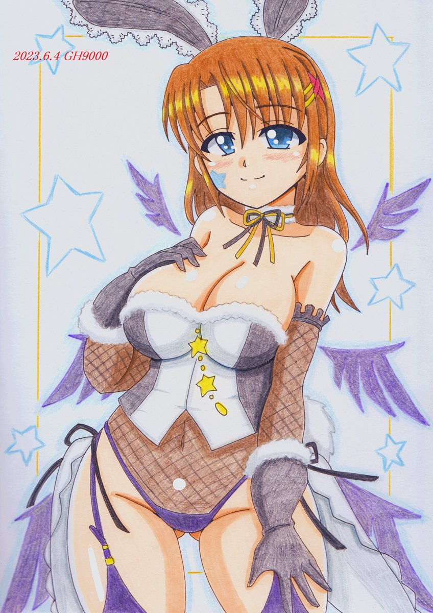 リリカルなのはでアナログお絵描きしてます～😆😊 
#三連休はフォロワーさんが増えるらしい 