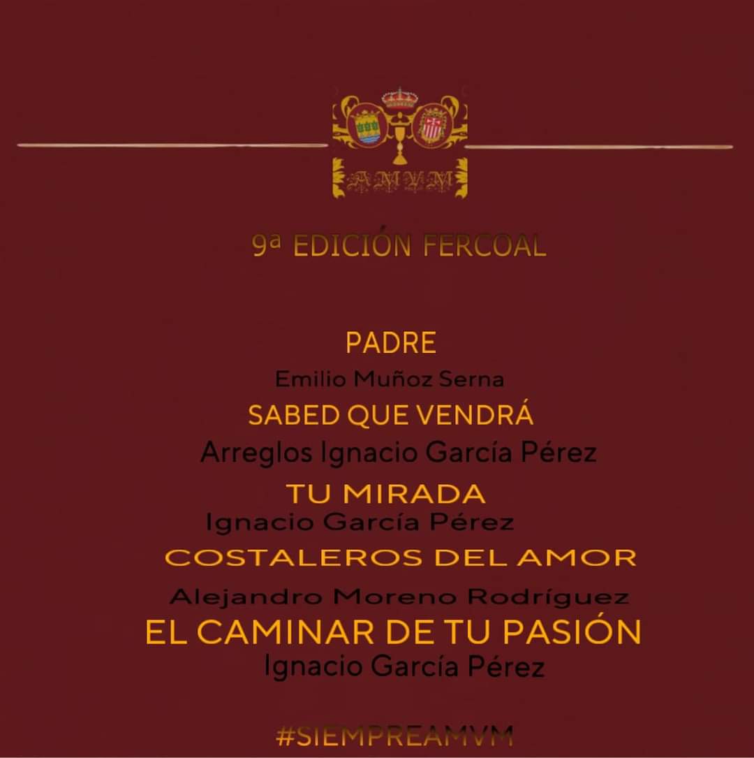 Repertorio de <a href="/AMVirgenMerced/">A.M.Virgen Mercedes</a> para <a href="/Fercoal2017/">Fercoal2019</a> #regionescofrade