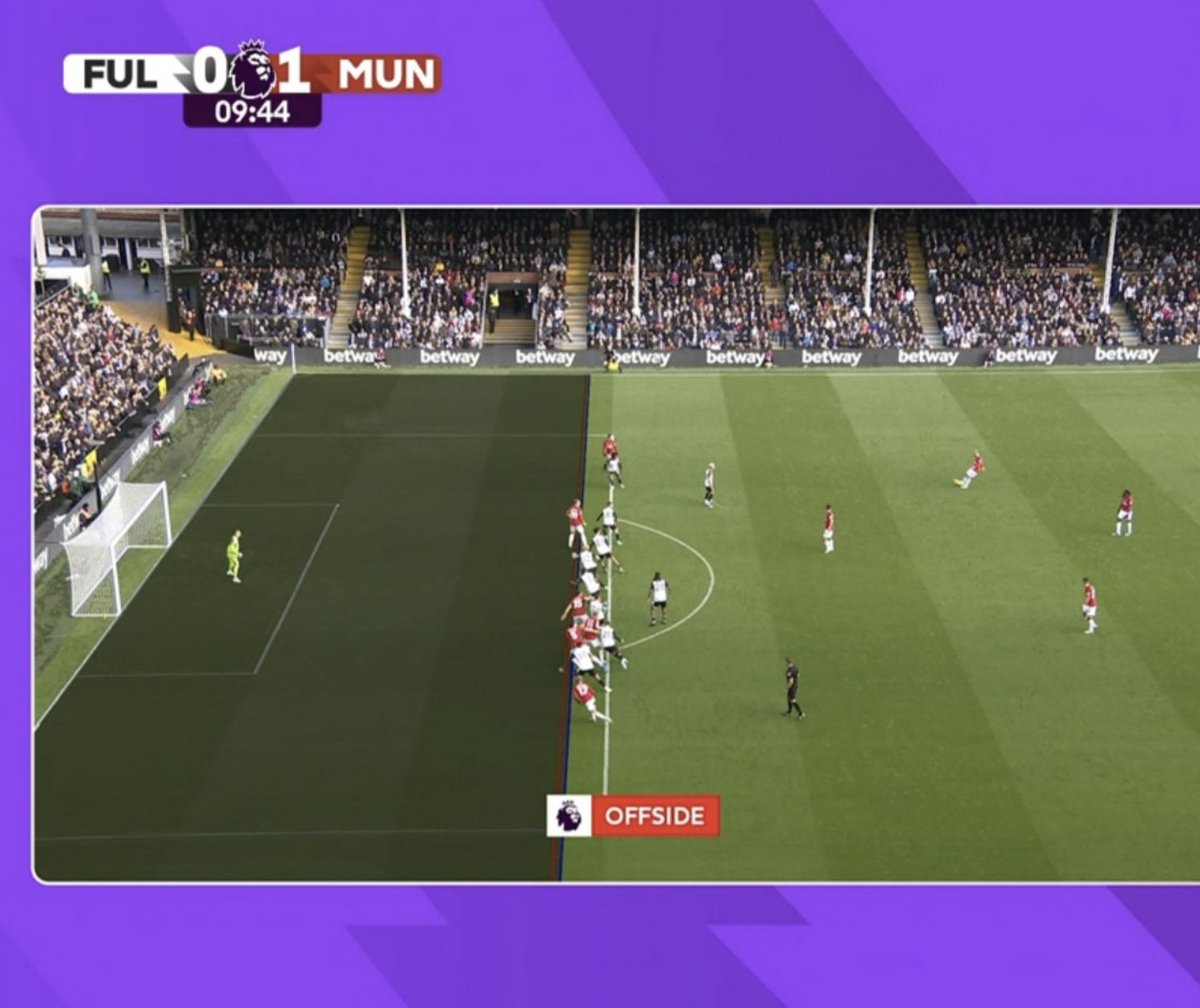 AlternativeMUFC's tweet photo. Checking Garnacho for offside is fine. That's what VAR is for. 

Checking if Barry is 'interfering' from an offside position is subjective. If the on-field officials haven't called it offside then VAR shouldn't because it's not black and white and the decision can differ based on different people's opinions. 

If VAR are going to have this input then why even bother having officials?

Don't even get me started on asking the ref to then make the final call after a 4 minute review.

An utter shambles. The game is fucking ruined.